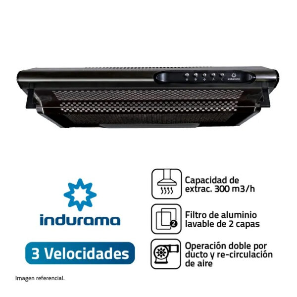 CAMPANA INDURAMA CEI-602NE NEGRA - Imagen 2
